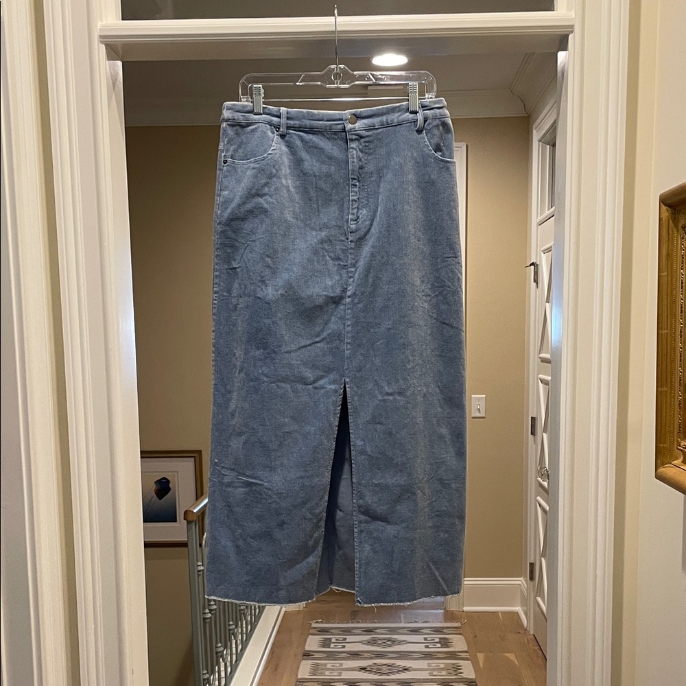 Mystree Blue corduroy Skirt(bw)